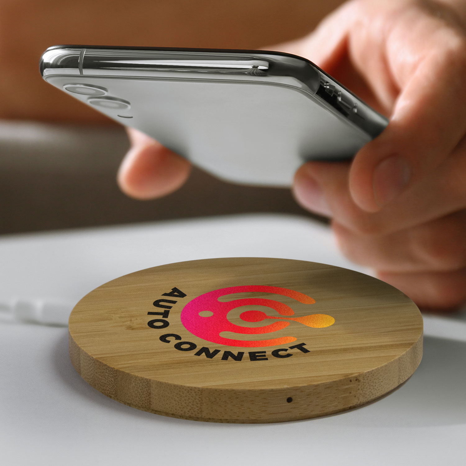 Vita Bamboo Wireless Charger – Round