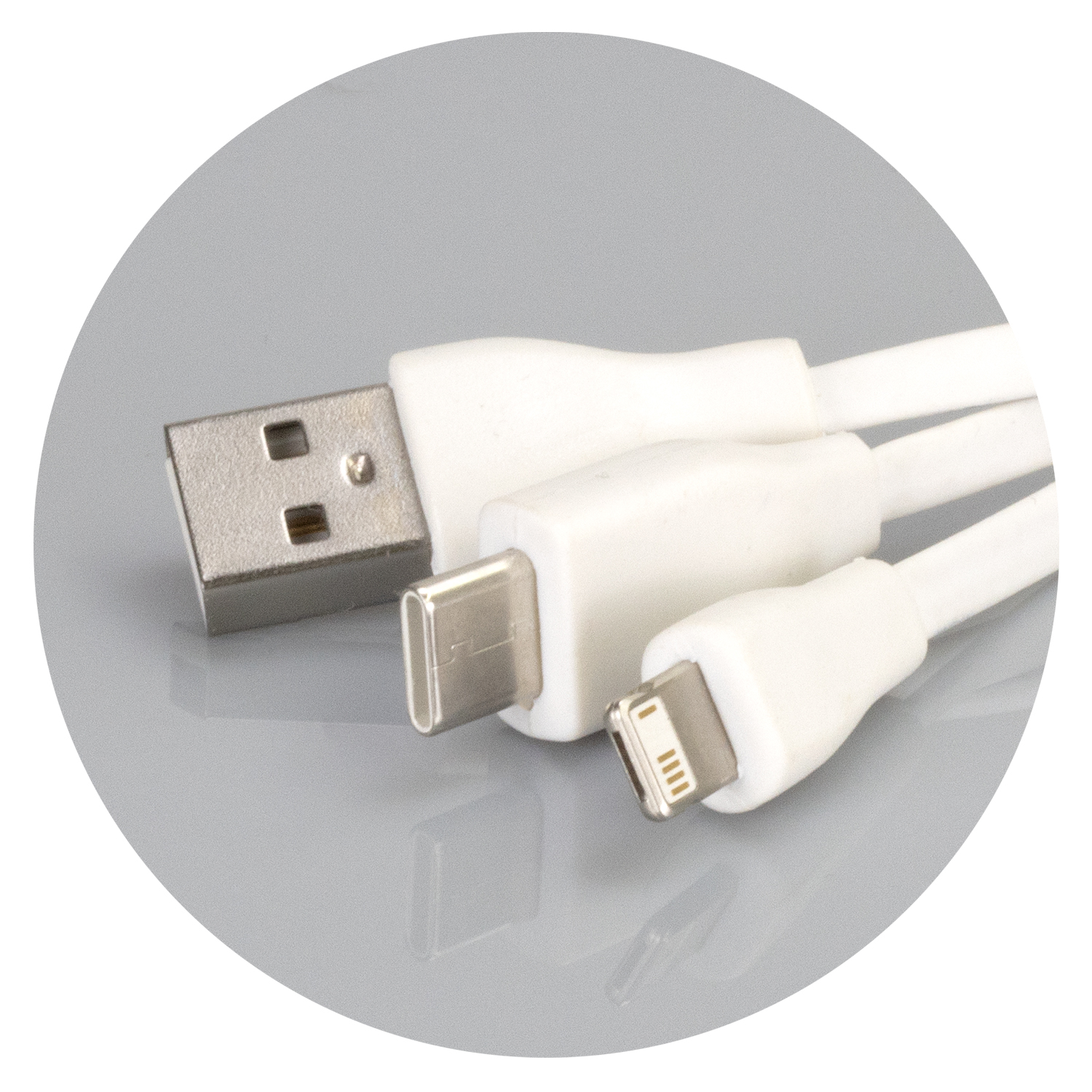 Bamboo Charging Cable Key Ring – Round