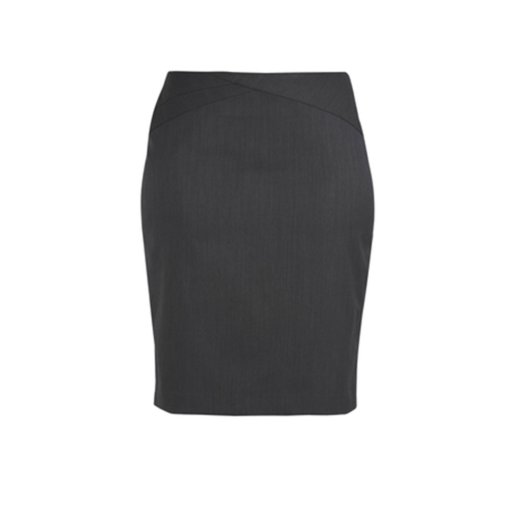 24014_charcoal Ladies Chevron Band Skirt