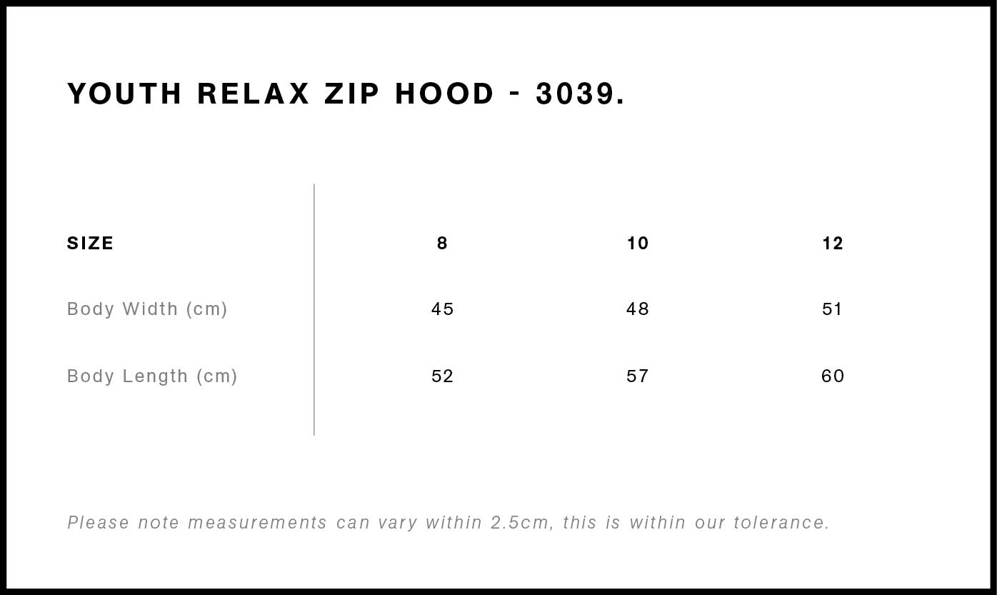 Youth Relax Zip Hood | 3039
