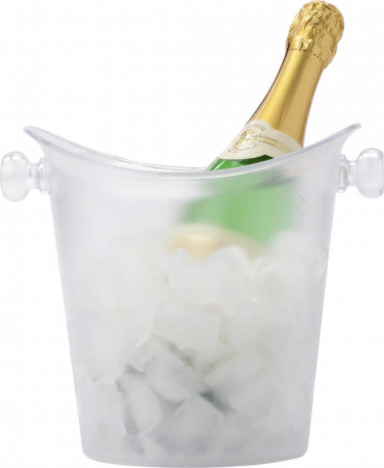 Frosted plastic cooler/ice bucket.