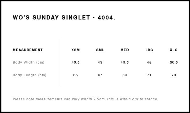 Wo’s Sunday Singlet