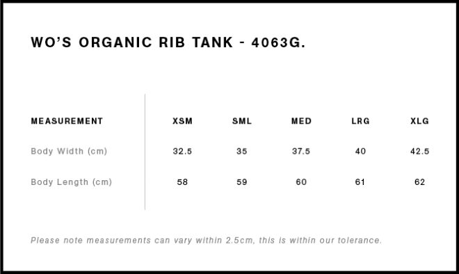 Wo’s Organic Rib Tank