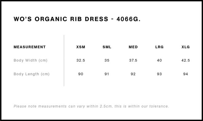 Wo’s Organic Rib Dress