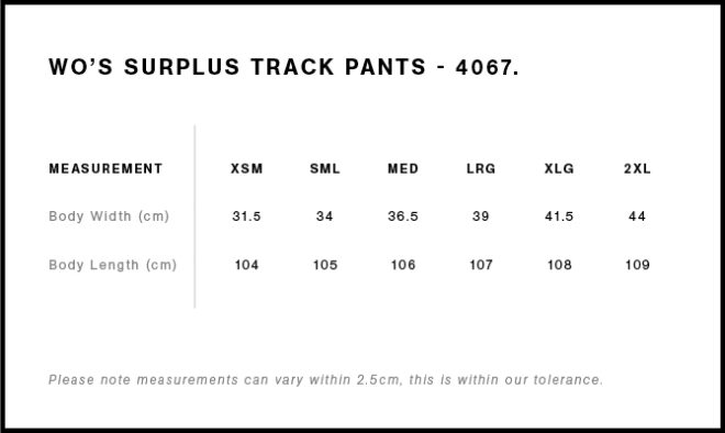 Wo’s Surplus Track Pants