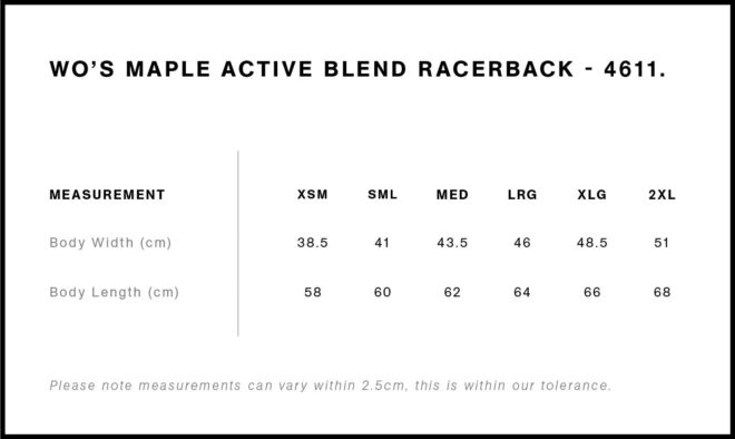 Wo’s Maple Active Blend Racerback