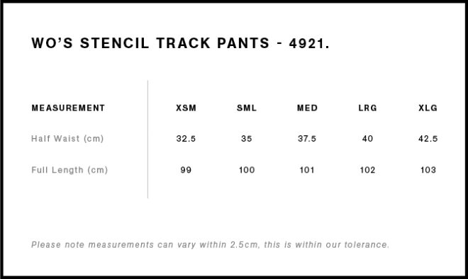 Wo’s Stencil Track Pants