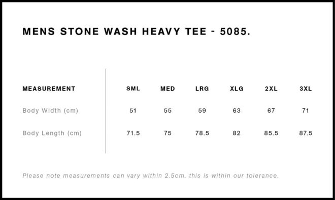 Mens Stone Wash Heavy Tee