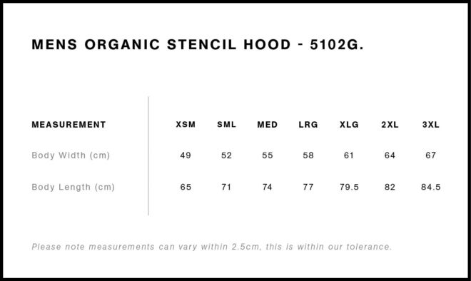 Mens Organic Stencil Hood
