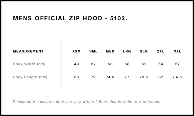 Mens Official Zip Hood