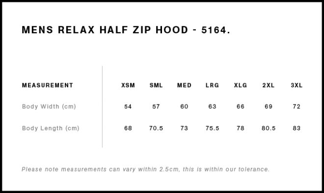 Mens Relax Half Zip Hood