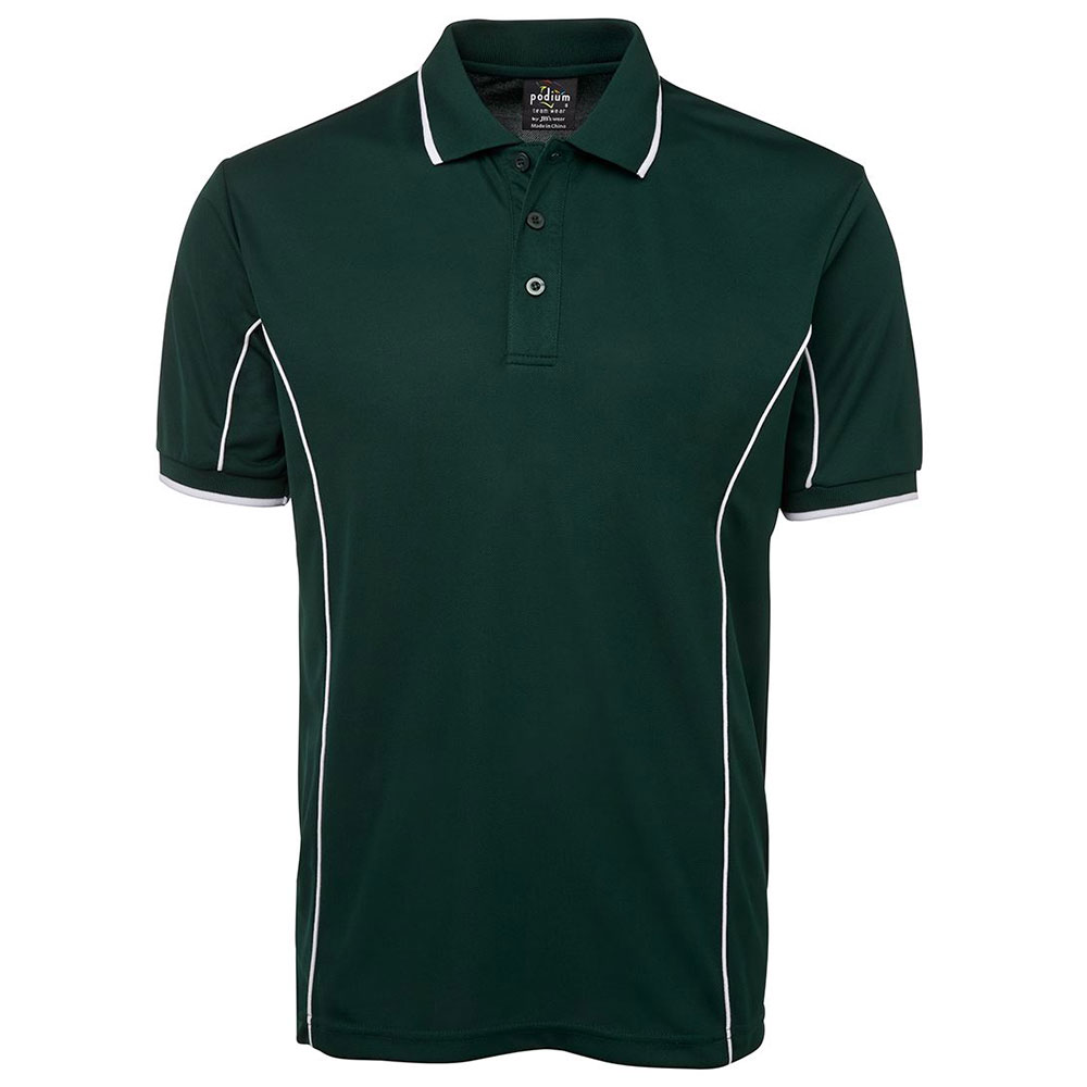 7PIP_forestgreen S/S Piping Polo