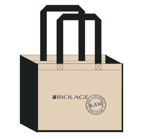 Contrast Laminated Jute Supermarket Bag with Contrast Rope Handles