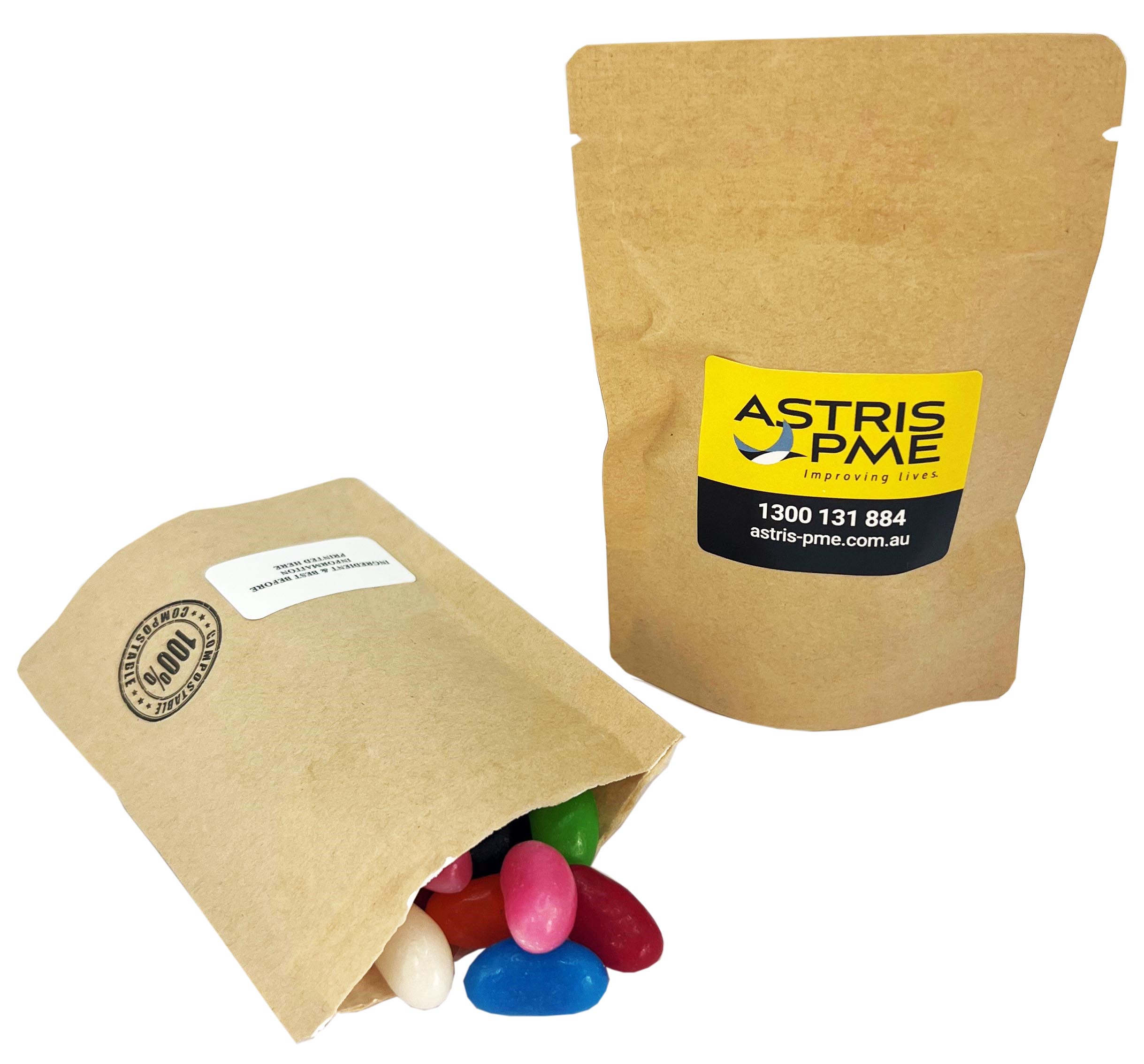 Compostable Bag with AUSSIE Jelly Beans 50g