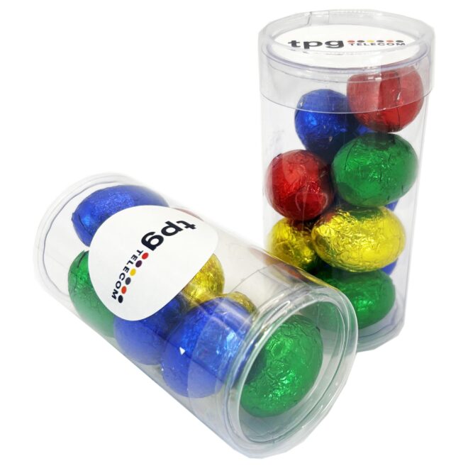 Tube Filled with Easter Eggs-