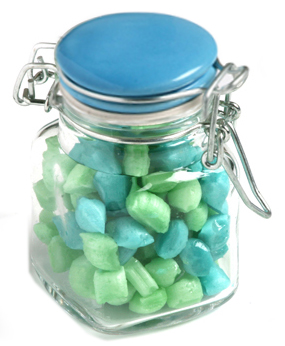 Glass Clip Lock Jar with Humbugs 80g