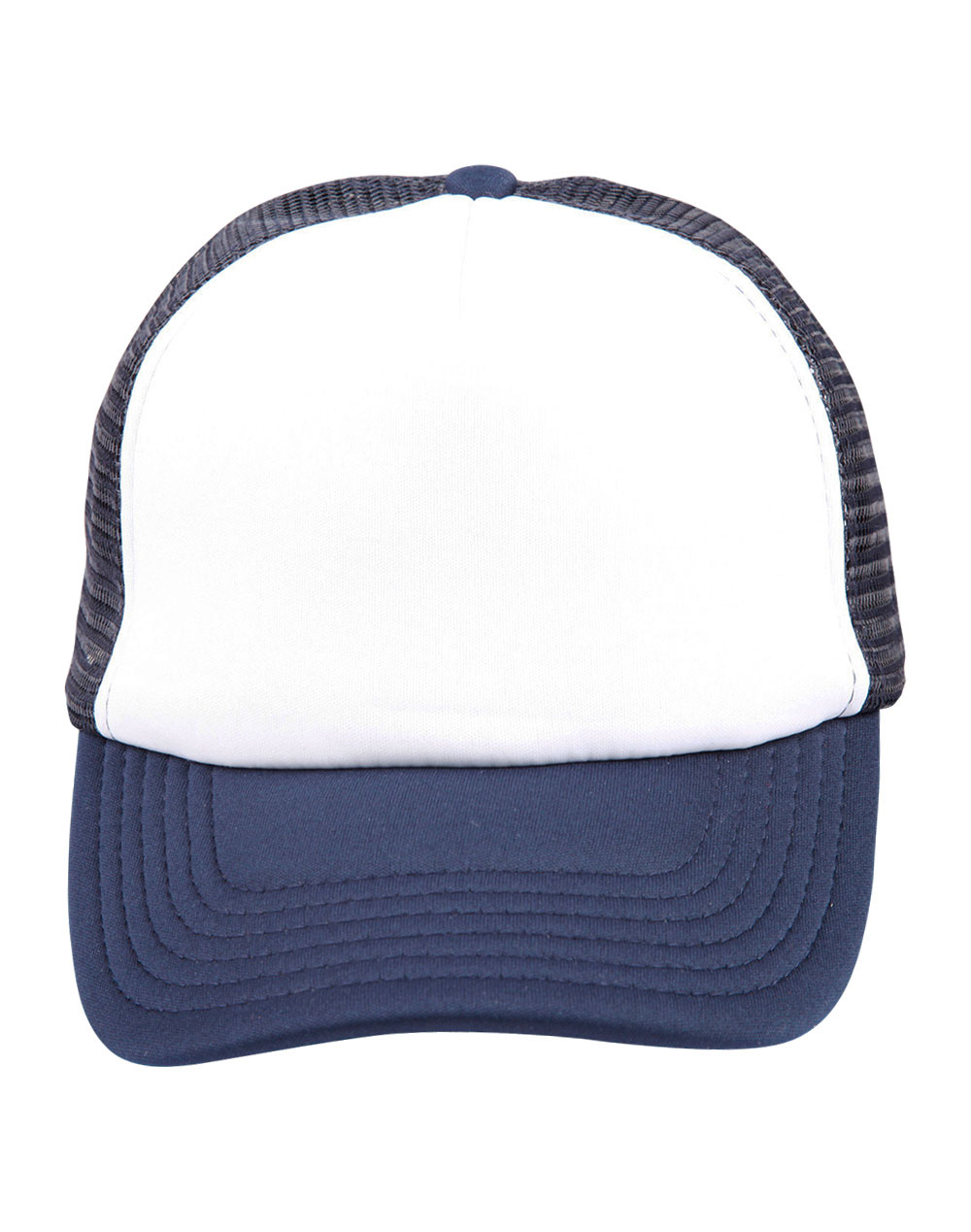 CH69_White.Navy_l Contrast Trucker Cap