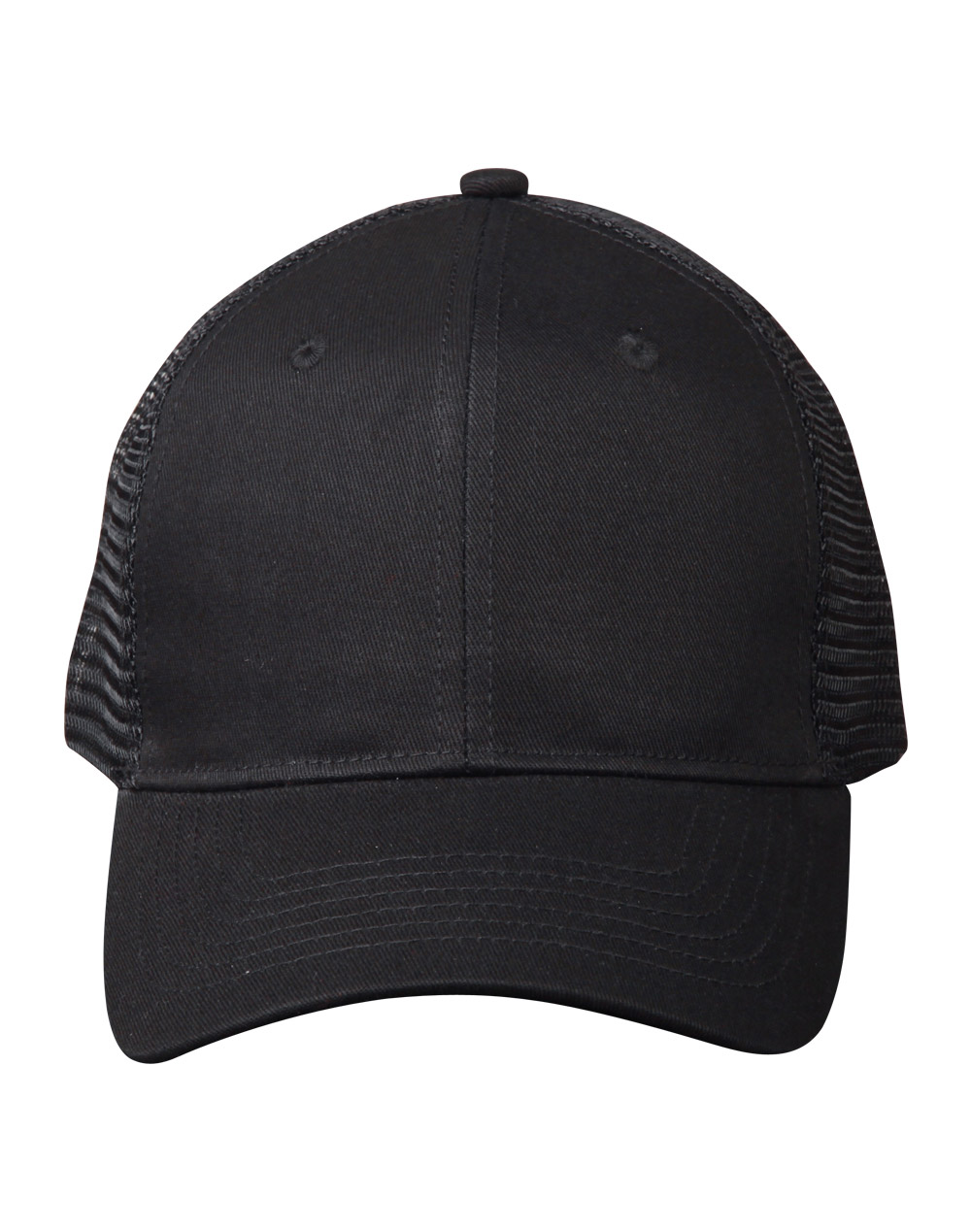 CH89_BlackBlack_l Premium Cotton Trucker Cap