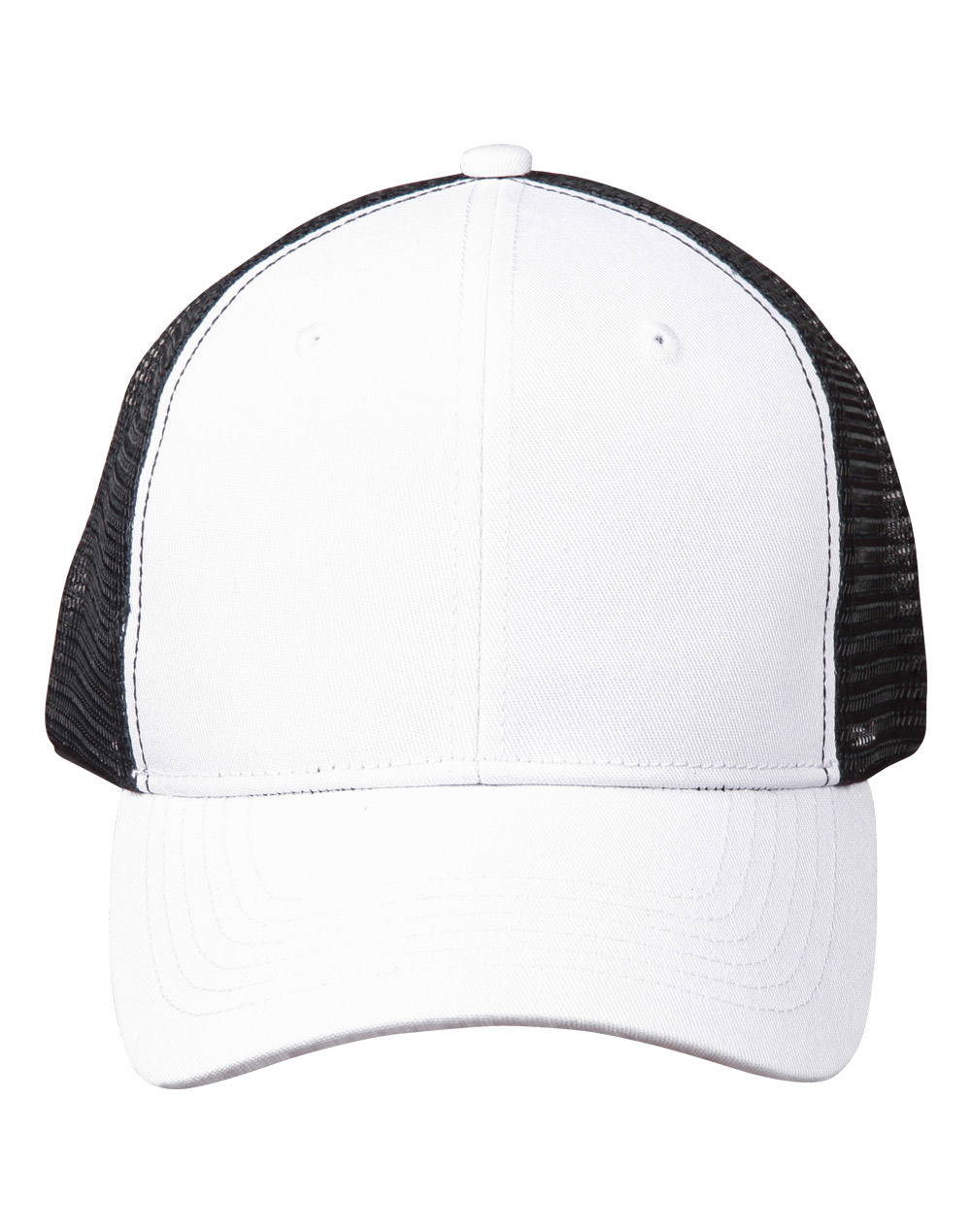 CH89_BlackWhite_l Premium Cotton Trucker Cap