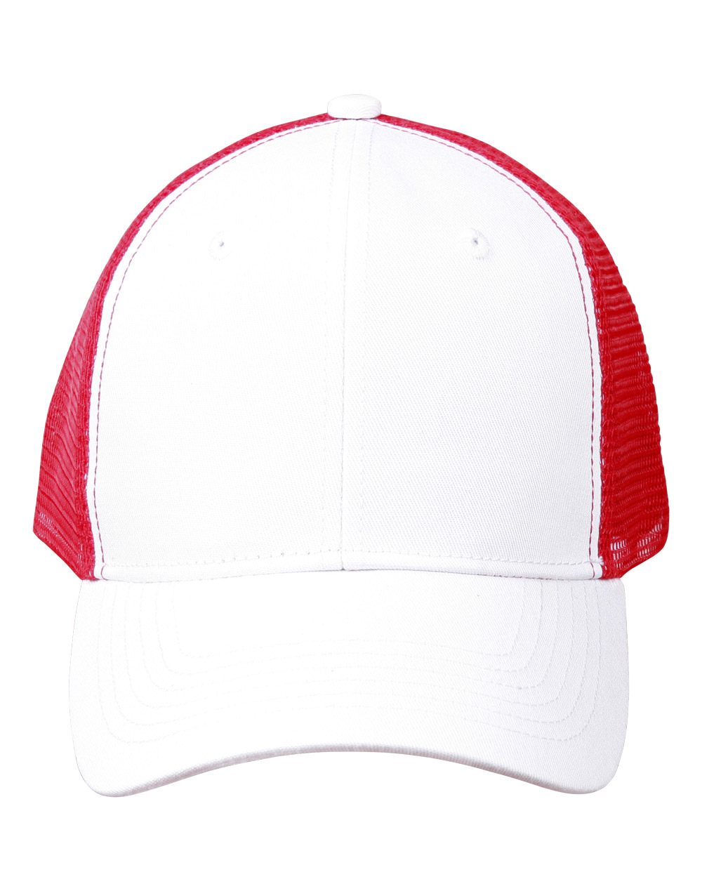 CH89_RedWhite_l Premium Cotton Trucker Cap
