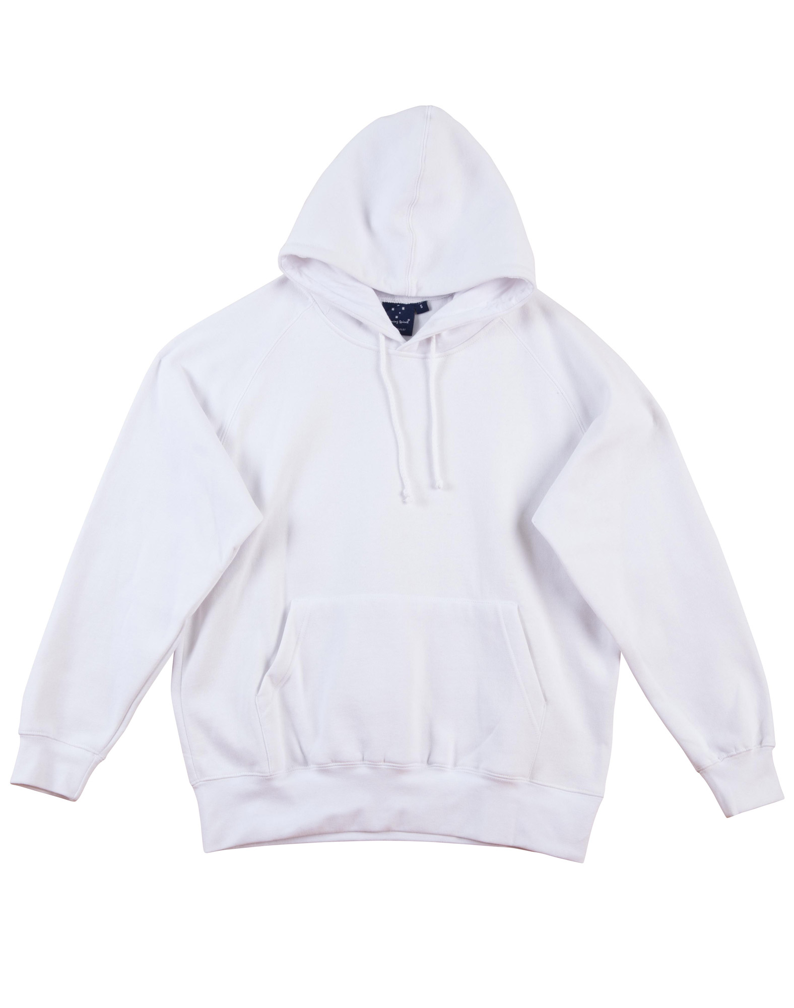 FL07_White_l Men’s Close Front Fleecy Hoodie