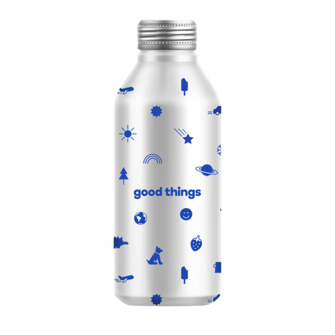 Reusable Aluminium Bottled Water 330ML With Spring/Sparkling Water.