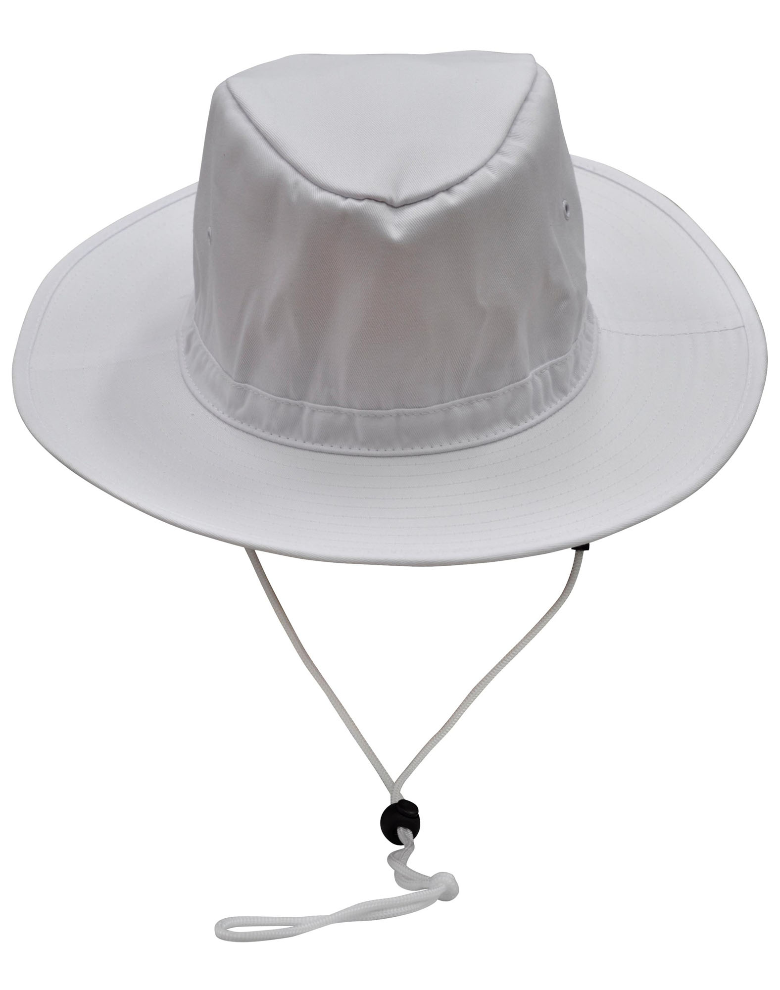 H1026_White_l Slouch Hat With Break-away Clip Strap