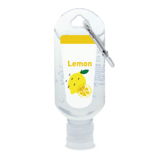 Lemon Scented 60mL Hand Sanitiser with Carabiner