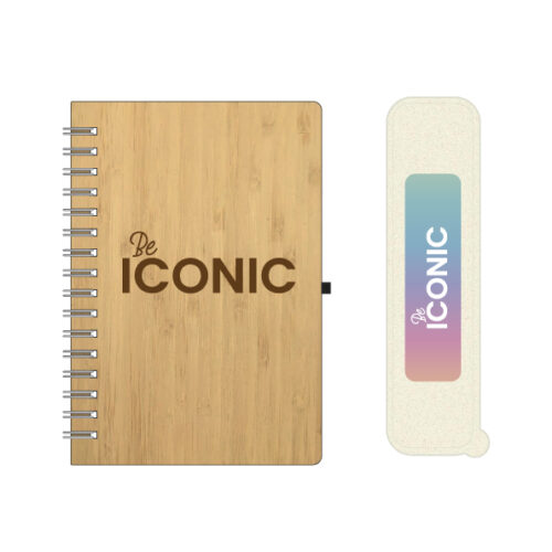 Bamboo Notebook + Eco Cutlery Set