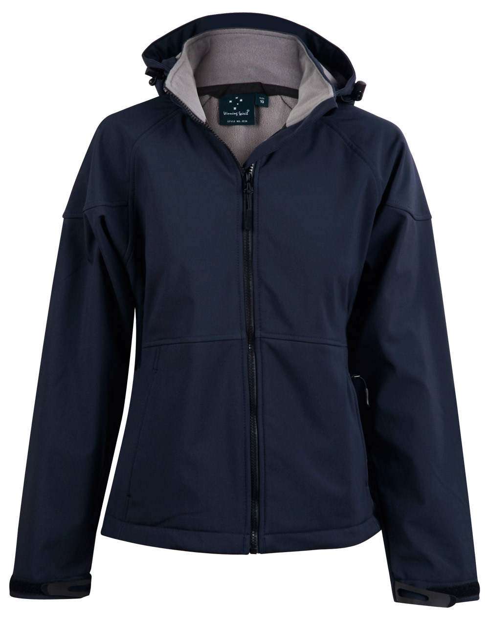 JK34_NavyCharcoal_l Aspen Softshell Hood Jacket Ladies’