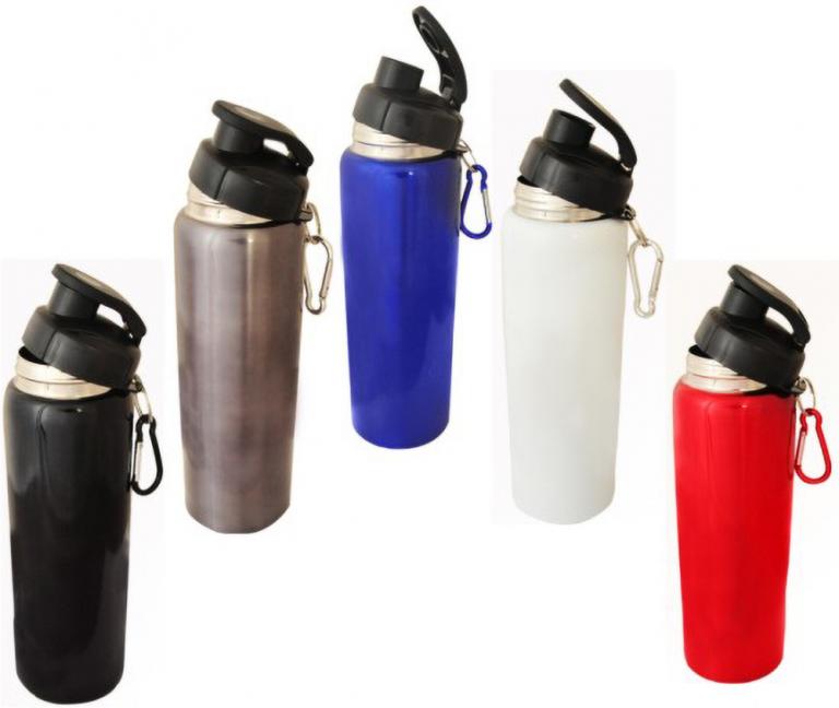 Stainless Steel Sports Bottle – with Carabiner