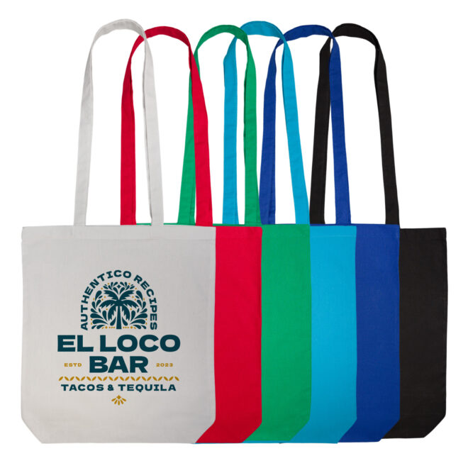 Coloured Cotton Long Handle Bag