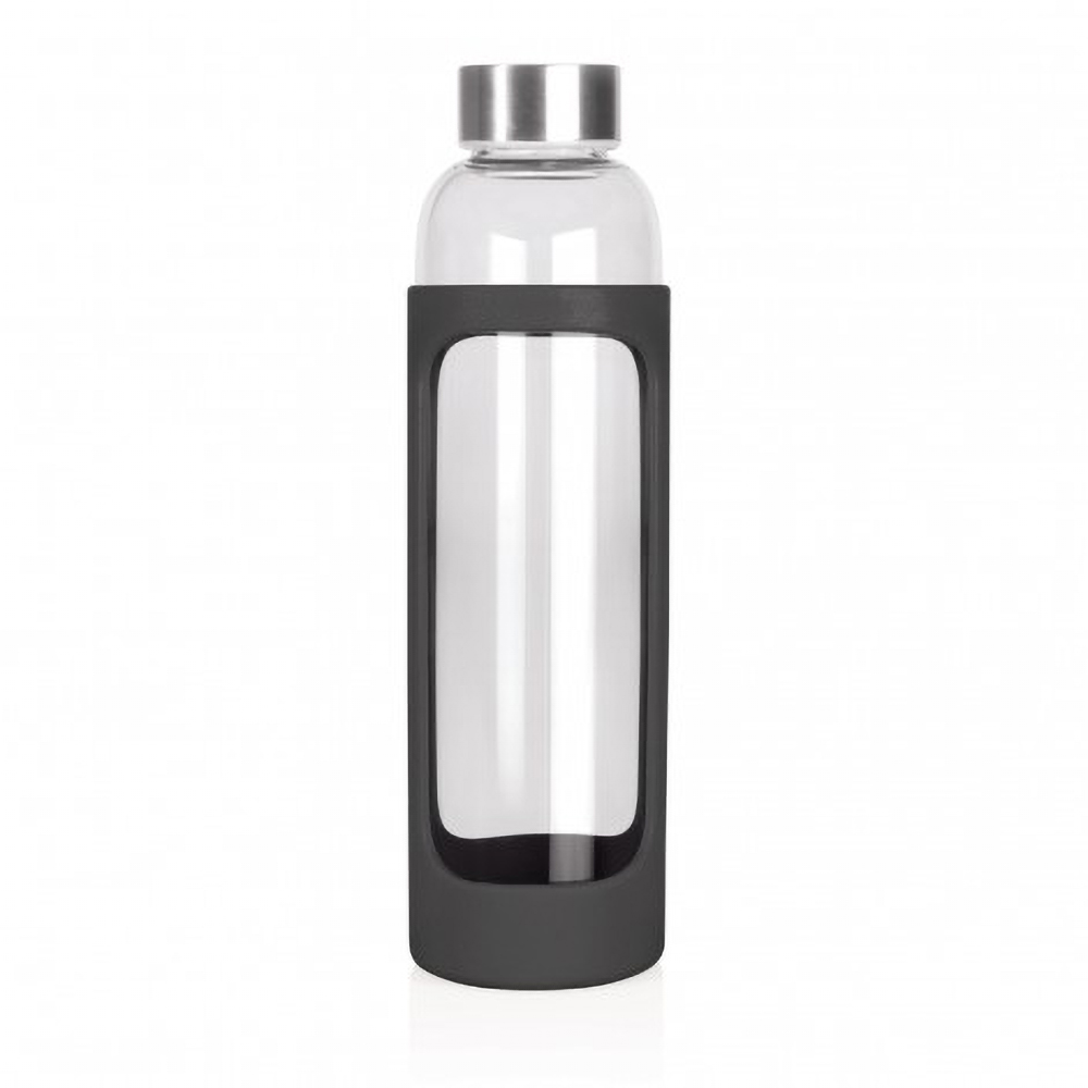 M259_black 600ml Glass Drink Bottle