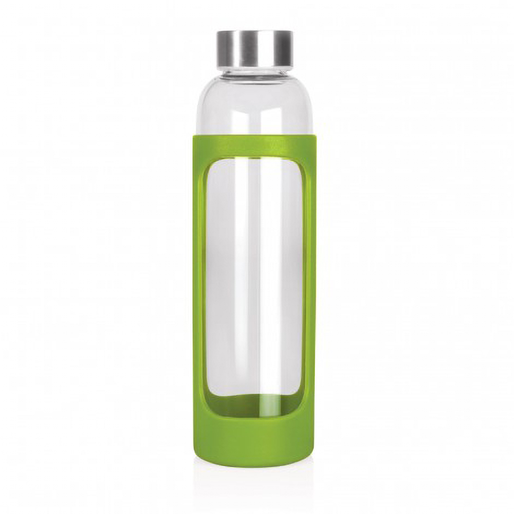 M259_green 600ml Glass Drink Bottle