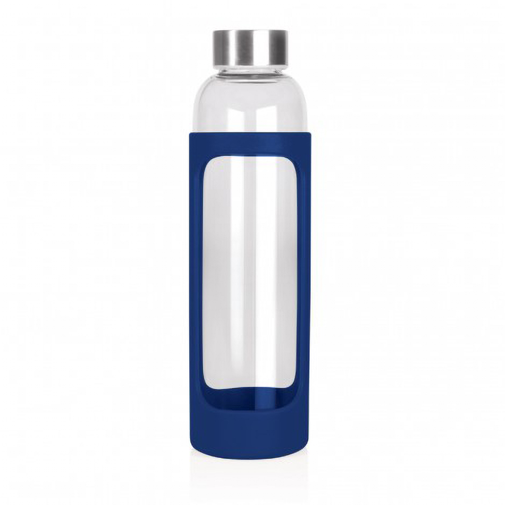 M259_navyblue 600ml Glass Drink Bottle
