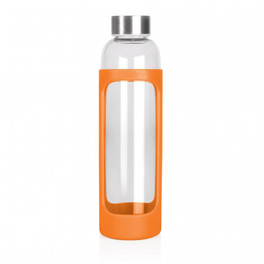 M259_orange 600ml Glass Drink Bottle