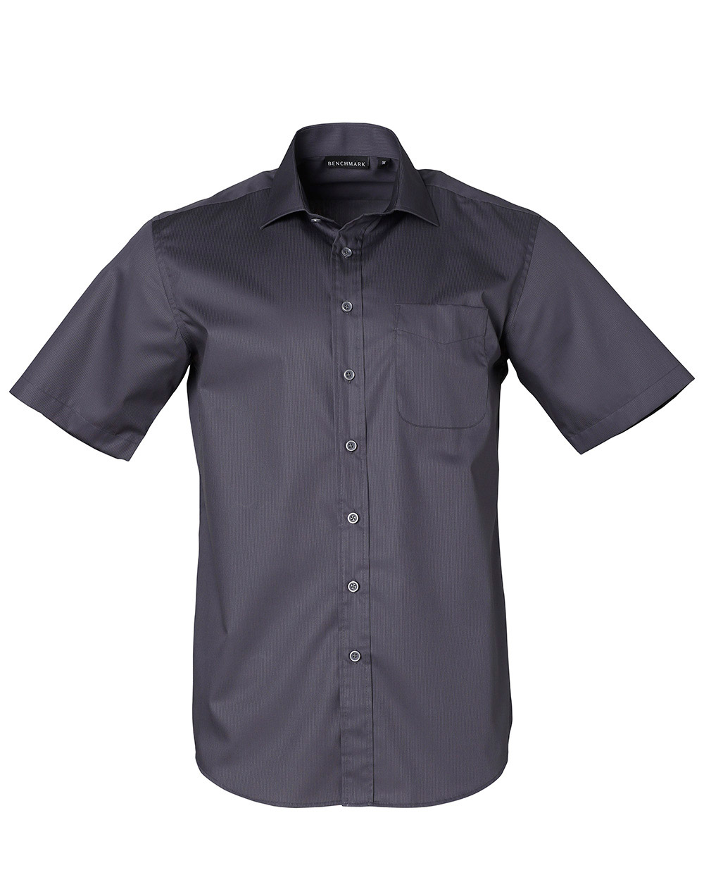 M7110S_StormGrey_l Barkley Mens Taped Seam Short Sleeve Shirt