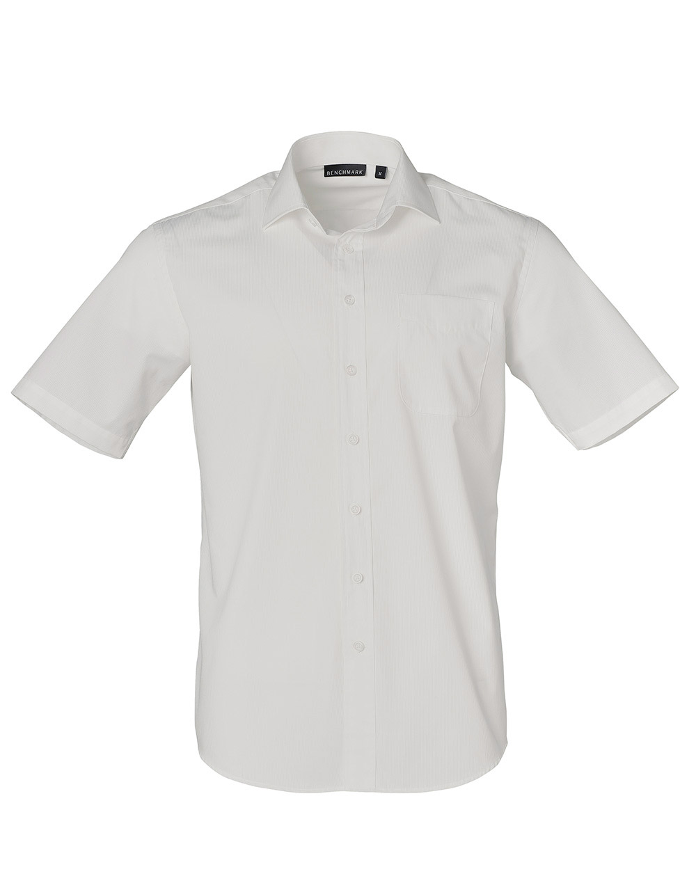 M7110S_White_l Barkley Mens Taped Seam Short Sleeve Shirt