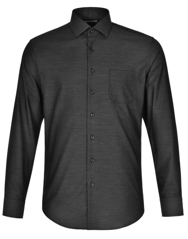 Ascot Mens Long Sleeve Dot Jacquard Stretch Shirt