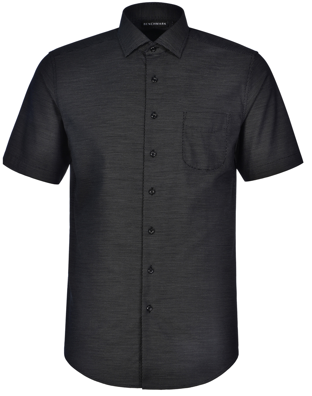 Ascot Mens Short Sleeve Dot Jacquard Stretch Shirt