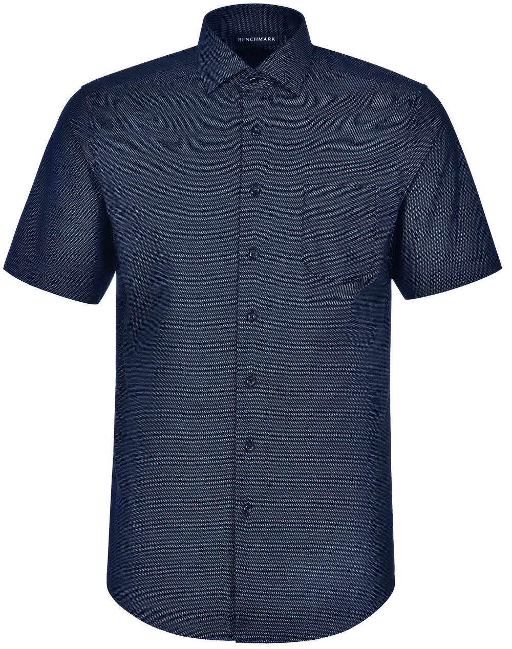 Ascot Mens Short Sleeve Dot Jacquard Stretch Shirt