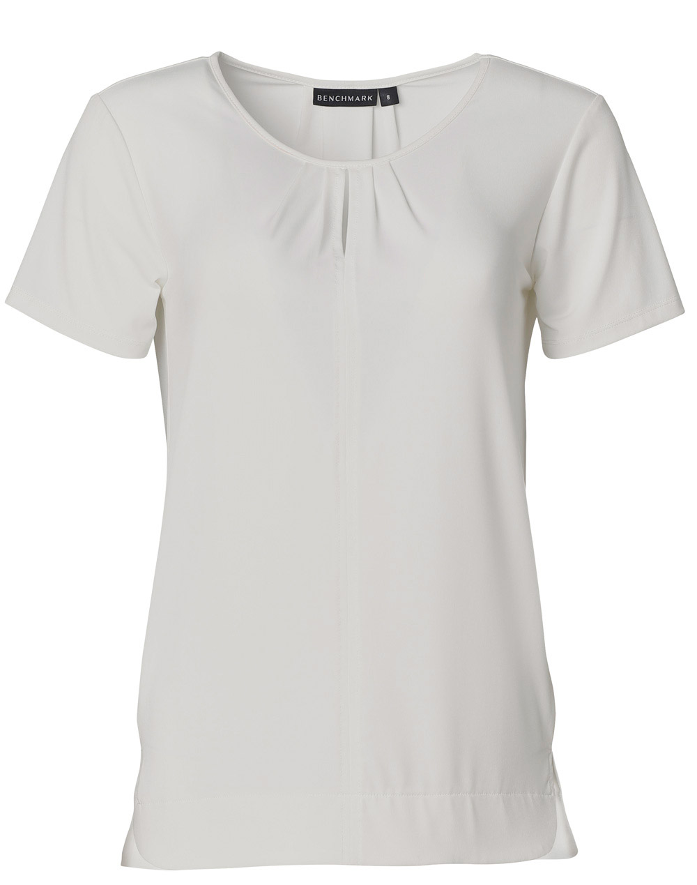 M8850-_White_l Ladies Short Sleeve Top Julia
