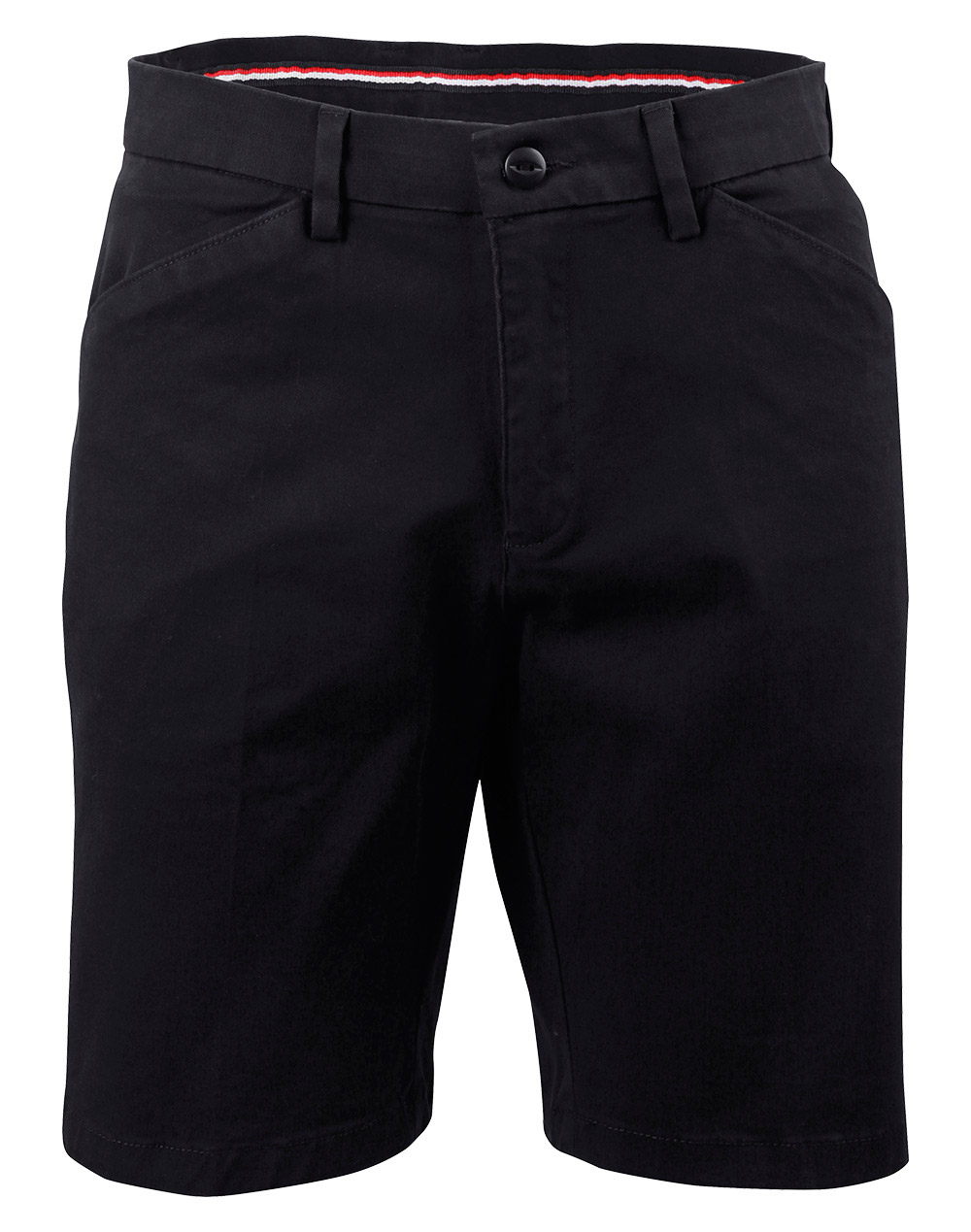 M9391_Black_l Ladies Stretch Slimfit Boston Chino Shorts