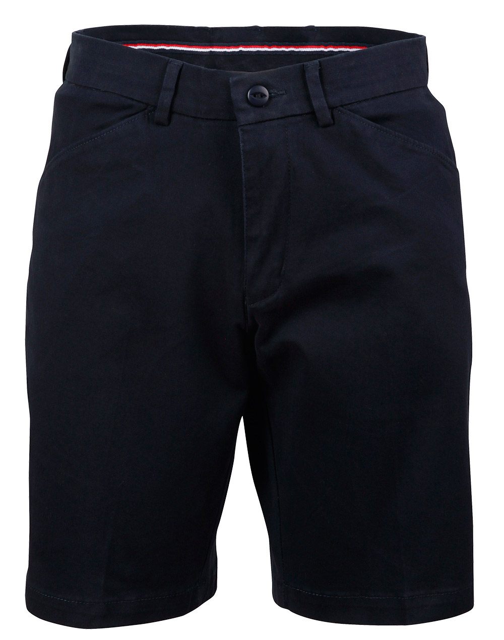 M9391_Navy_l Ladies Stretch Slimfit Boston Chino Shorts
