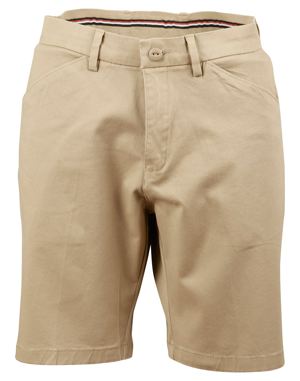M9391_Stone_l Ladies Stretch Slimfit Boston Chino Shorts