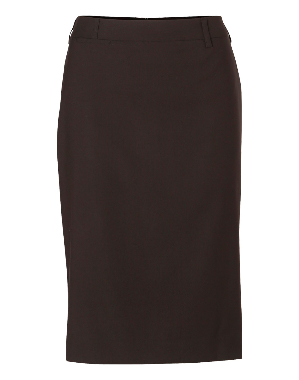 M9471_Charcoal_l Women’s Poly/Viscose Stretch Mid Length Lined Pencil Skirt