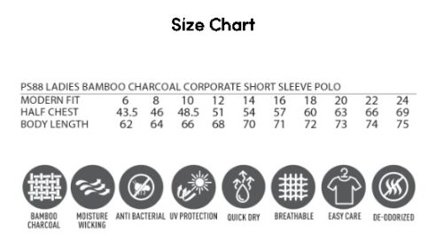 Bamboo Charcoal Corporate Short Sleeve Polo Ladies