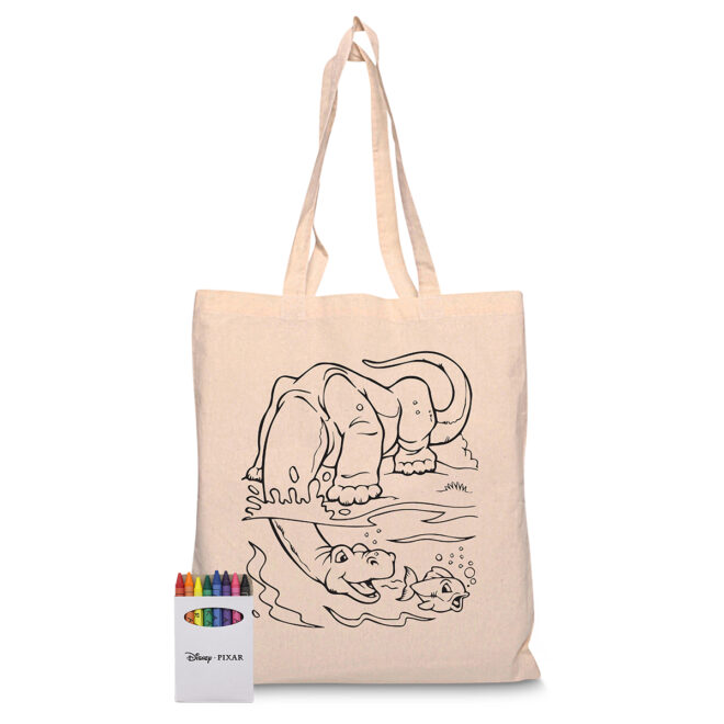 Squiggle Calico Cotton bag + Crayon set