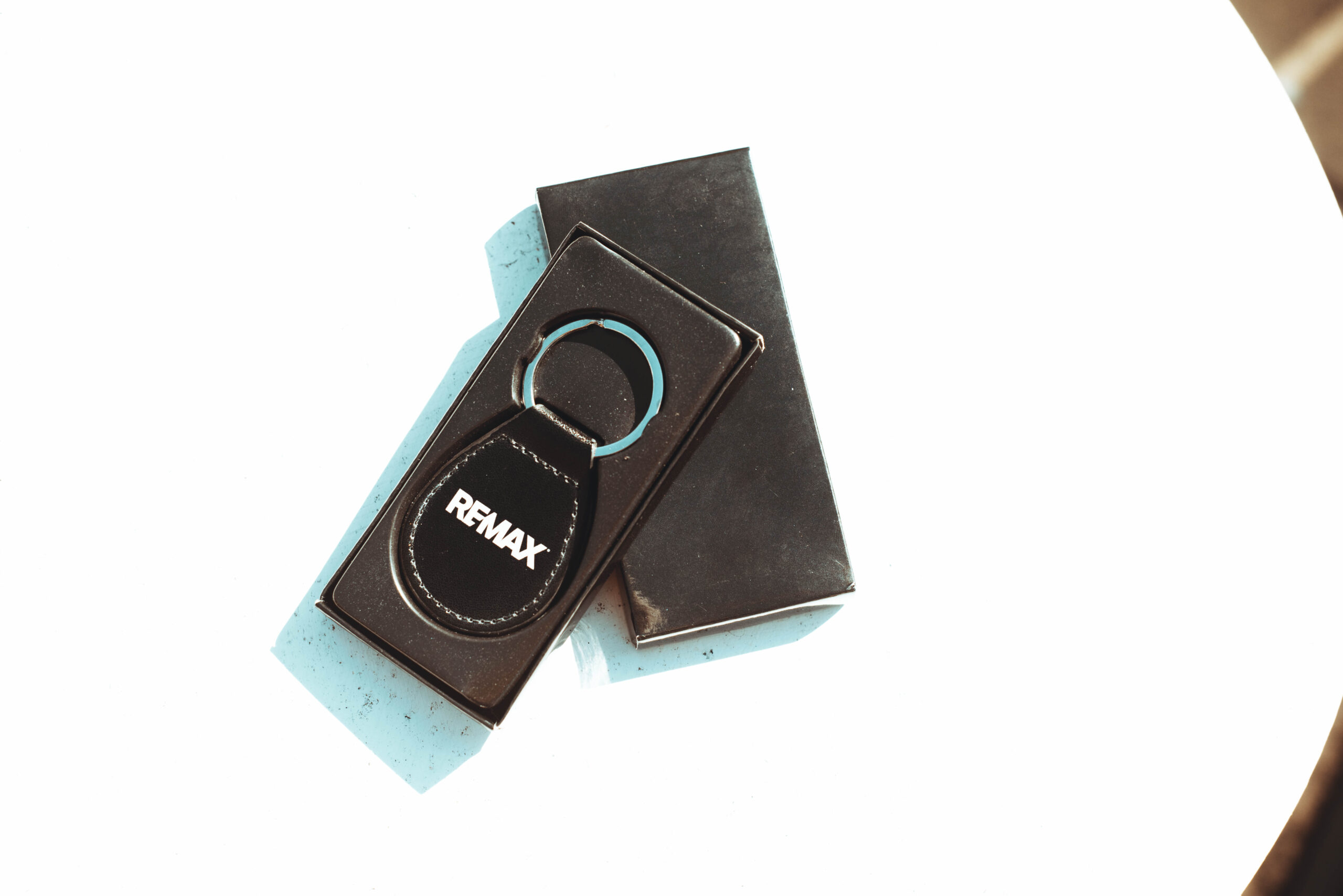 Leather Keyring in Box