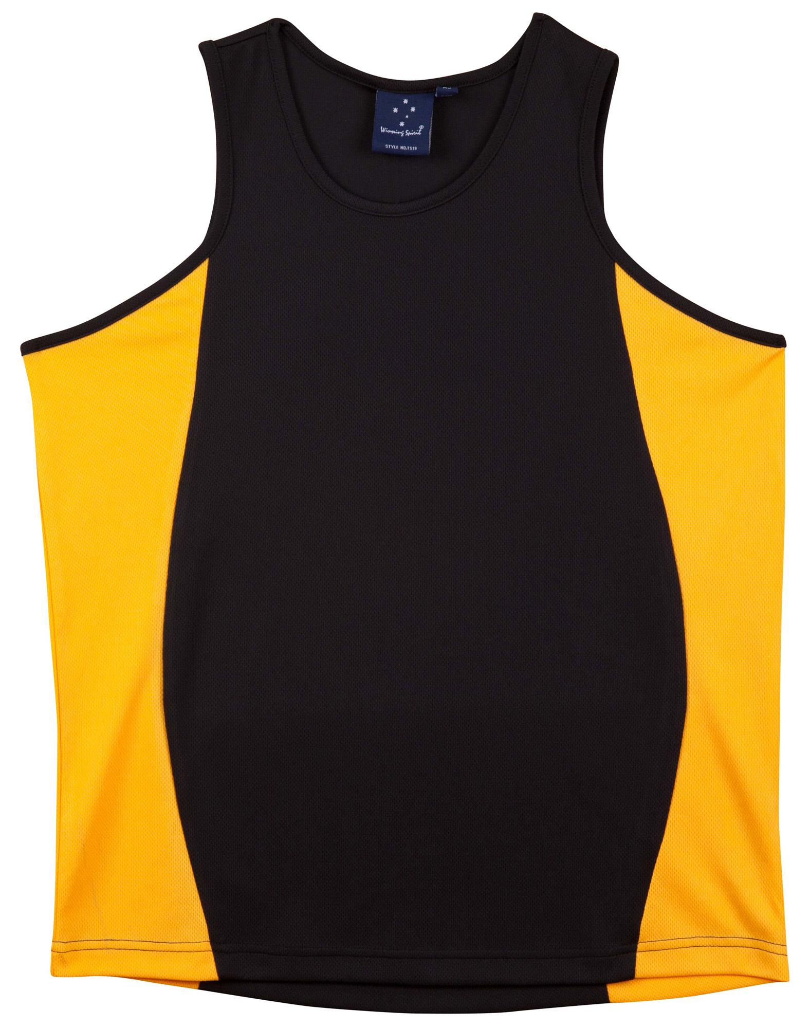 TS19_Black.Gold_l Teammate TrueDry Singlet Men’s